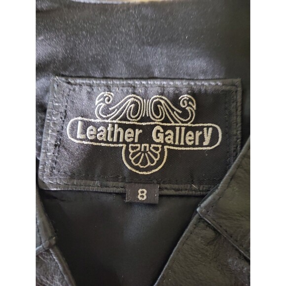 Leather Gallery Women’s Black Genuine Leather Vest 8 Snap Biker Western 90s Y2K - Picture 5 of 5
